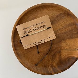 4/$15 Gold Morse Code Beads Best Bitches Friendship Handmade Bracelet